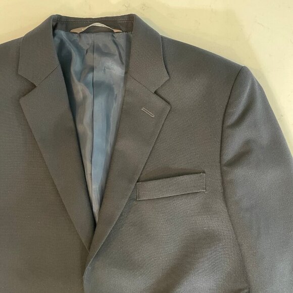 Nordstrom Notch Collar Wool Poly Blend 2 Button Lined Blazer Navy Sz 16R - Picture 6 of 16